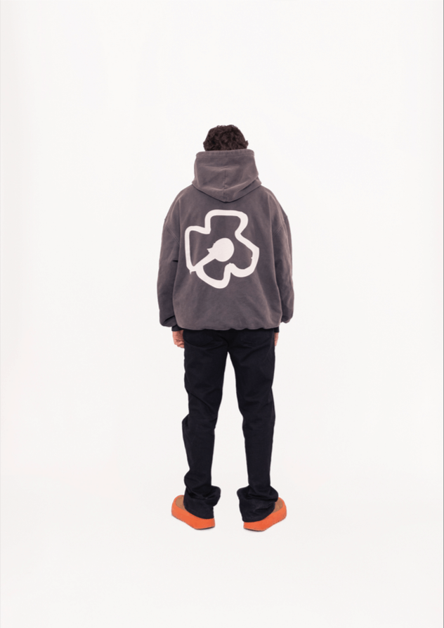 NOTART FLOWER PRINTED, VINTAGE BLACK HOODIE