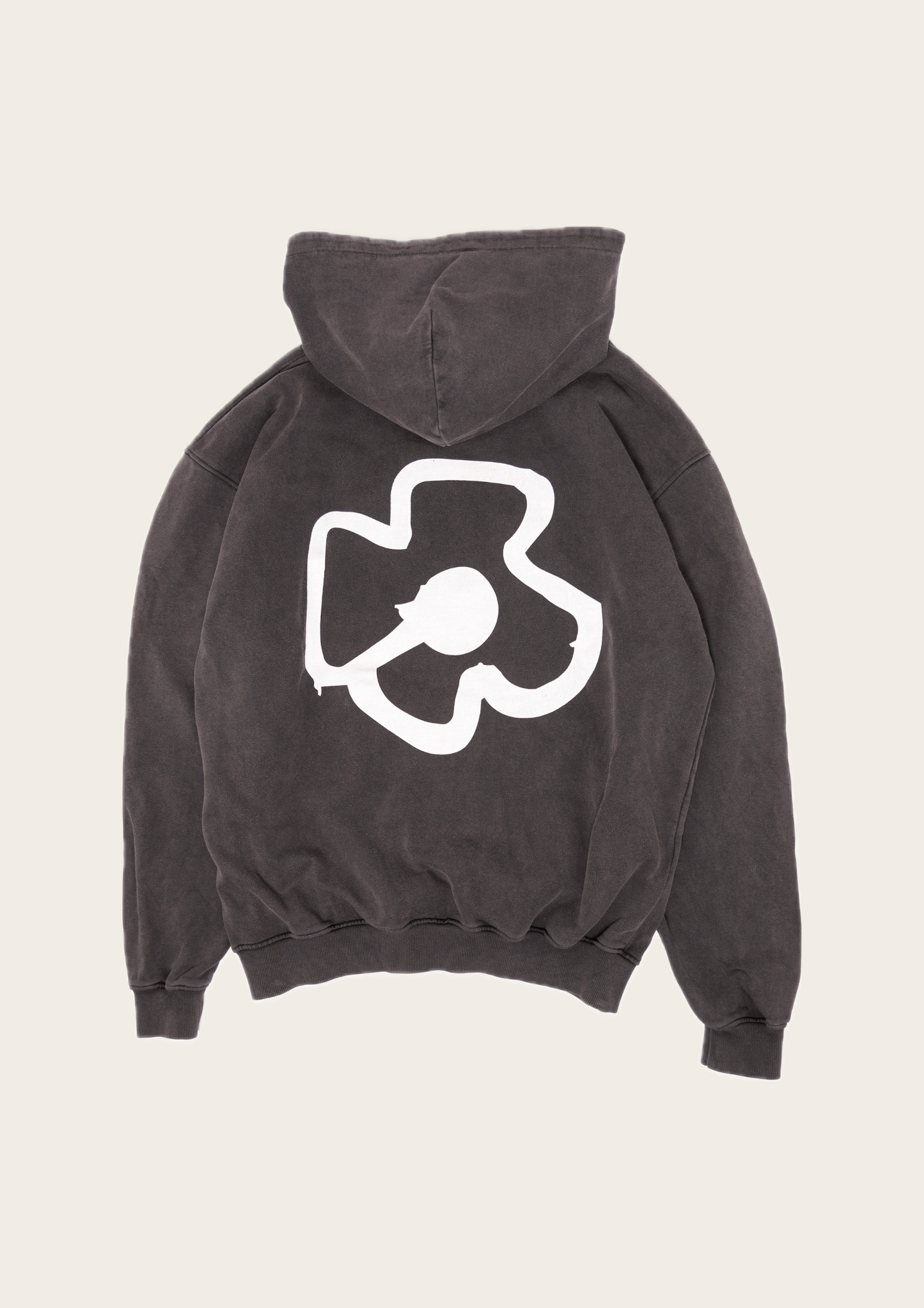NOTART FLOWER PRINTED, VINTAGE BLACK HOODIE